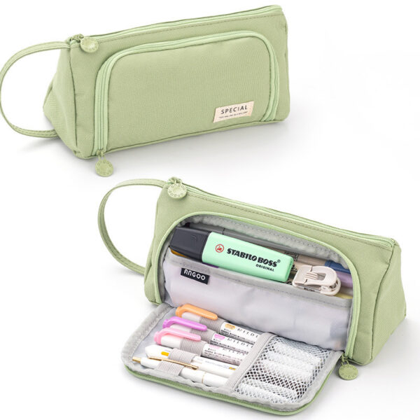 Large Capacity Canvas Minimalism Cute Stationery Case - Image 8
