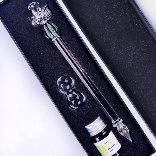 Transparent Girl Glass Pen Dipped In Pen Pen Stationery Crystal Pen - Image 4