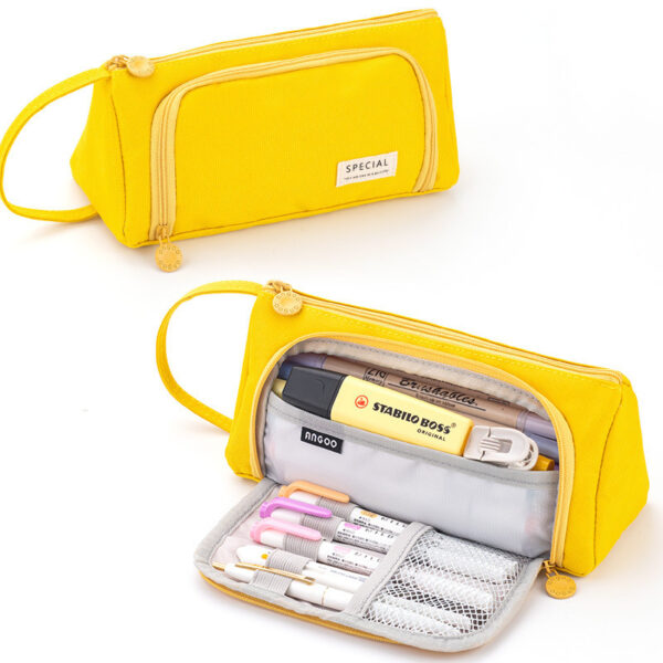 Large Capacity Canvas Minimalism Cute Stationery Case - Image 2