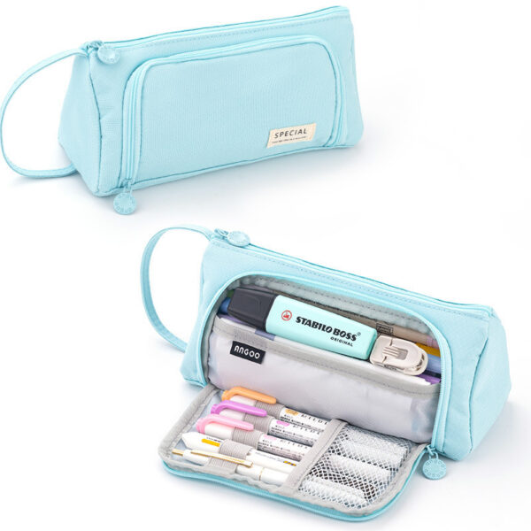 Large Capacity Canvas Minimalism Cute Stationery Case - Image 5